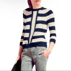 J CREW cotton linen Stripe Sweater Pullover